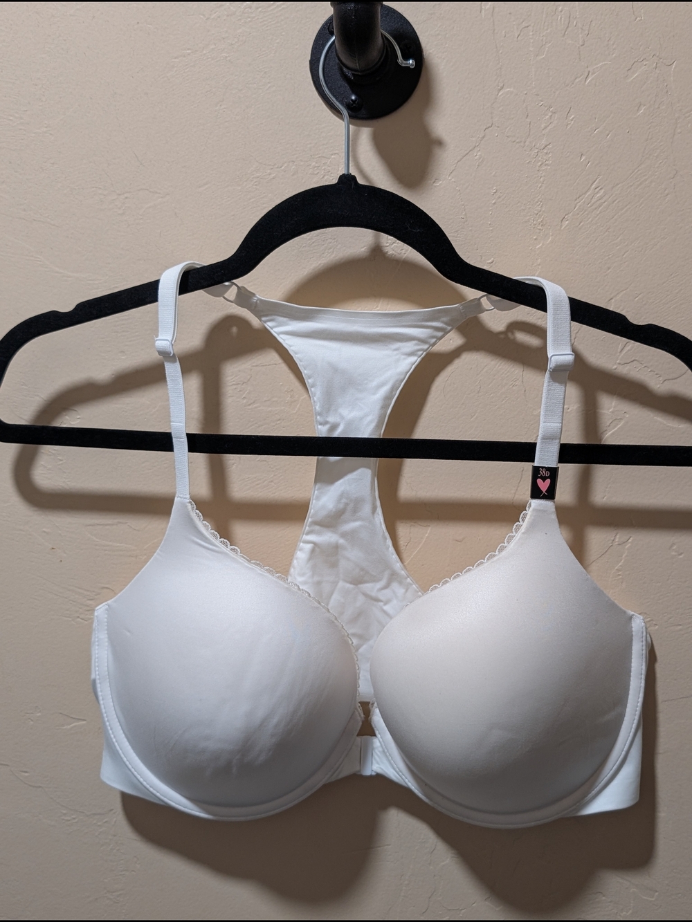 NWT Body By Victoria's Secret White Racerback Push Up Perfect Shape Bra 38D